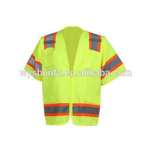 Garantie de sécurité jaune personnalisée ansi / isea 107-2010 gilet réfléchissant